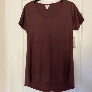 NEW LuLaRoe CLASSIC T-shirt Tee Blouse Red Kaleidoscope Top Women's X-Small LLR